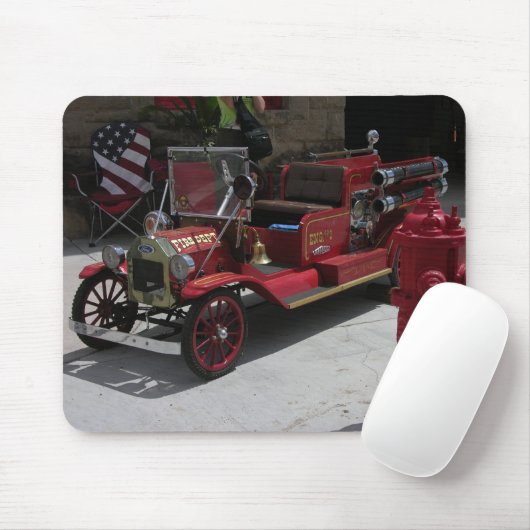 Tapis De Souris Camion de pompiers décousu de terrain aurifère (Avec souris)