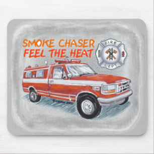 Tapis De Souris Camion de pompiers Smoke Chaser pompier nom person