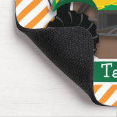 Tapis De Souris Camion Monster Vert, Drapeau À damiers; Bande Oran (Coin)