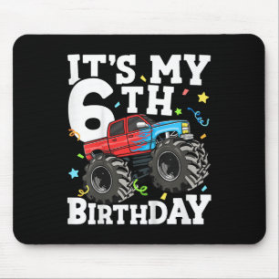 Tapis De Souris Camion Monstre Enfants C'est Mon 6e Anniversaire G