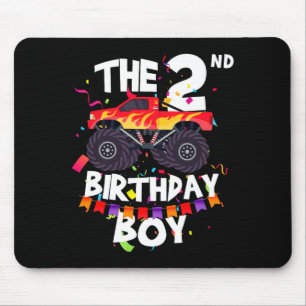 Tapis De Souris Camion Monstre Garçon 2ème Anniversaire Drôle 2 An