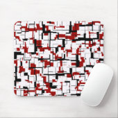 Tapis De Souris Camion numérique noir blanc Motif rouge (Avec souris)