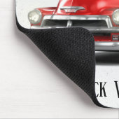 Tapis De Souris Camion Rouge Rétro Sur Spectres (Coin)