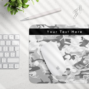 Tapis De Souris Camo gris, Camo d'hiver, Camouflage neige, Militai