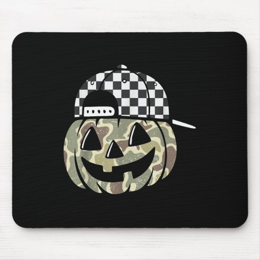 Tapis De Souris Camo Pumpkin Jack O Lantern Face Camouflage Hallow (Devant)