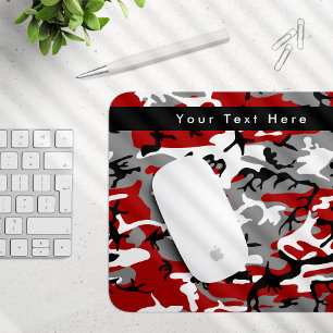 Tapis De Souris Camo rouge et gris, Camouflage, Militaire, Armée