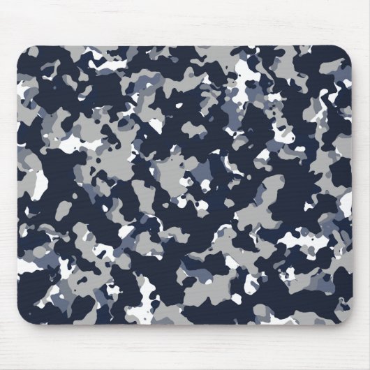 Tapis De Souris Camouflage blanc gris bleu Motif Camo (Devant)