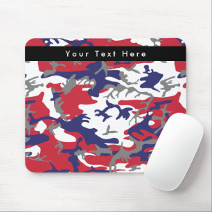Tapis De Souris Camouflage, Bleu Blanc Rouge Gris, Militaire, Armé