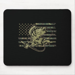 Tapis De Souris Camouflage de pêche Drapeau américain US B Poisson