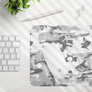 Tapis De Souris Camouflage gris neige d'hiver, Militaire, Armée