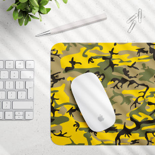 Tapis De Souris Camouflage jaune et vert, Militaire, Armée
