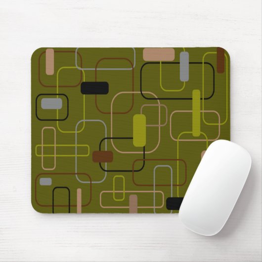 Tapis De Souris Camouflage moderne du milieu du siècle (Avec souris)