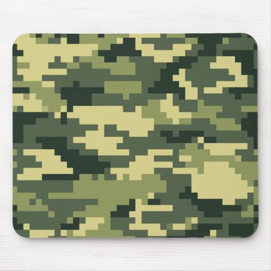 Tapis De Souris Camouflage numérique en bois à 8 bits / Camo (Devant)