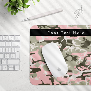 Tapis De Souris Camouflage Rose et Vert, Camouflage, Militaire, Ar