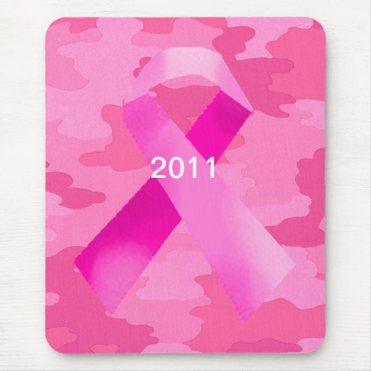 Tapis De Souris Camouflage rose foncé Ribbon Date Souris Pad (Devant)