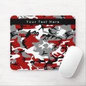 Tapis De Souris Camouflage rouge et gris, Militaire, Armée (Avec souris)