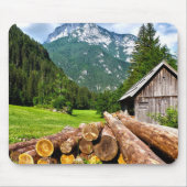 Tapis De Souris Camp d'exploitation forestière dans la forêt avec  (Devant)