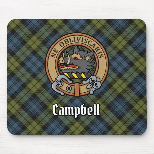Tapis De Souris Campbell Crest sur Tartan (Devant)