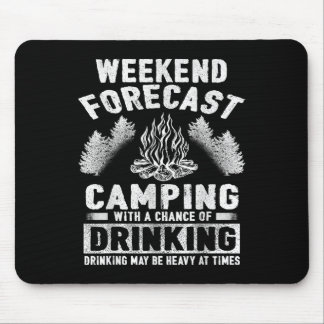 Tapis De Souris Camper Fun Week-End Prévision Camping Avec Chance 