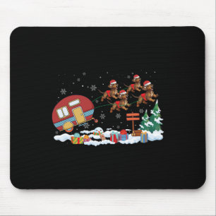 Tapis De Souris Camper Van Dachshund Chien Sleigh Santa Hat Christ
