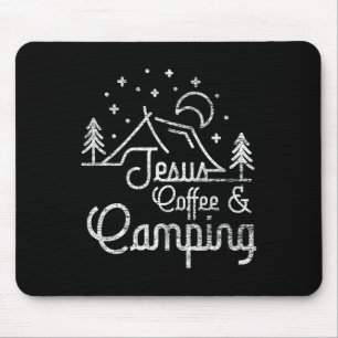 Tapis De Souris Camping Café Caravane Amateur de Camping Chrétien