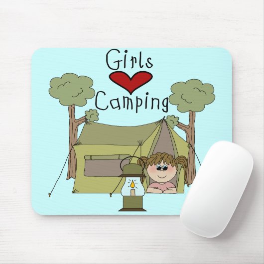Tapis De Souris Camping d'amour de filles (Avec souris)