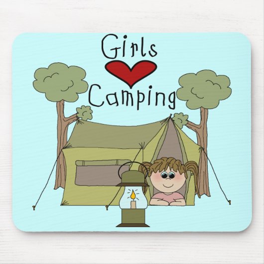Tapis De Souris Camping d'amour de filles (Devant)