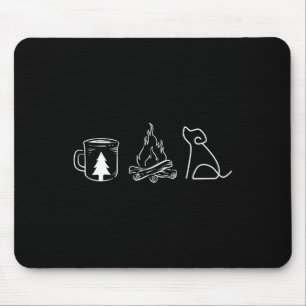 Tapis De Souris Camping de chien Café Feu de camp Aventure de chio