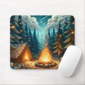 Tapis De Souris Camping en forêt (Avec souris)