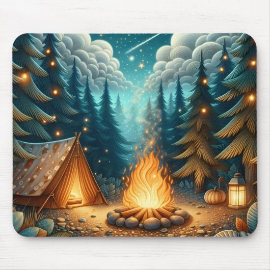 Tapis De Souris Camping en forêt (Devant)