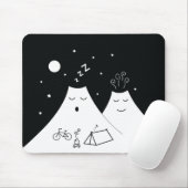 Tapis De Souris Camping sur un volcan endormi (Avec souris)