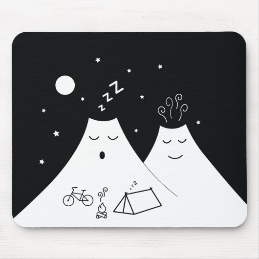 Tapis De Souris Camping sur un volcan endormi (Devant)