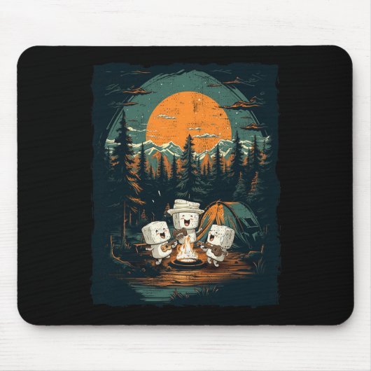 Tapis De Souris Camping Vibes Automne Rétro Automne Femmes Hommes  (Devant)