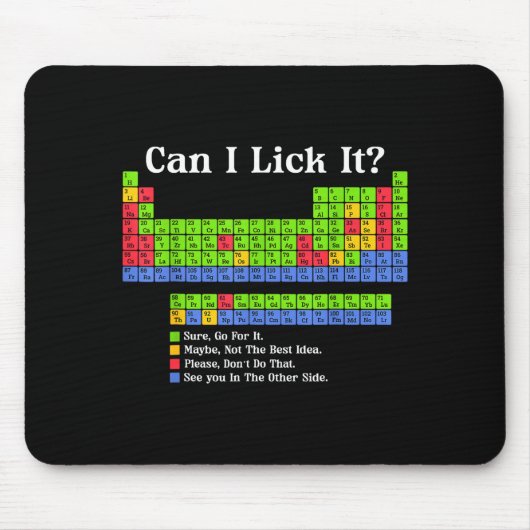 Tapis De Souris Can I Lick It Periodic Table Chart Science Teacher (Devant)