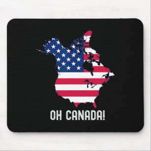 Tapis De Souris Canada États-Unis 51e Carte de l'État Drapeau amér