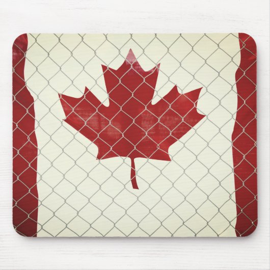 Tapis De Souris Canada Flag. Chain Link Fence. Rustic. C'est cool. (Devant)