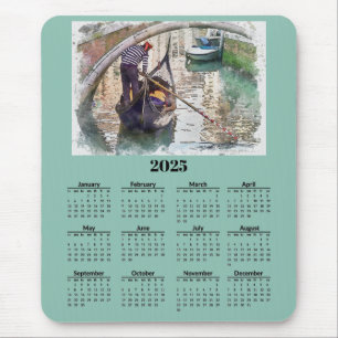 Tapis De Souris Canal à Venise Italie 2025 Calendrier Mousepad