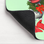 Tapis De Souris Canard de Noël blanc mignon portant une couronne (Coin)