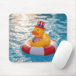 Tapis De Souris Canard en caoutchouc jaune patriotique des États-U