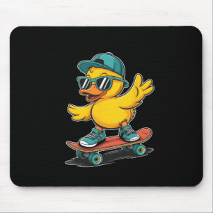 Tapis De Souris Canard en caoutchouc skater cool faisant du skateb