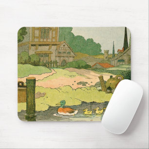 Tapis De Souris Canard sauvage et colliers Nager sur la rivière