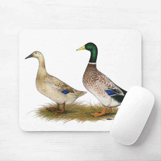 Tapis De Souris Canards : Argent Welsh Harlequin (Avec souris)