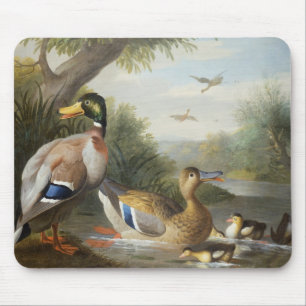 Tapis De Souris Canards dans un paysage de rivière