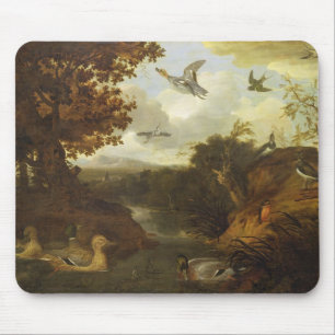 Tapis De Souris Canards et d'autres oiseaux au sujet d'un courant