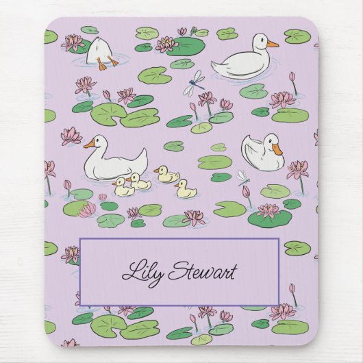 Tapis De Souris Canards et Nénuphar Lavender Mousepad personnalisé (Devant)