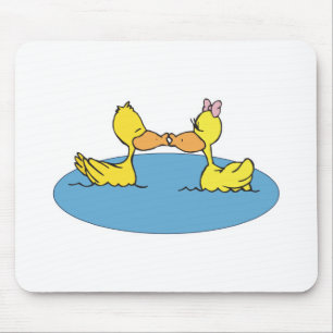 Tapis De Souris canards mignons qui s'embrassent