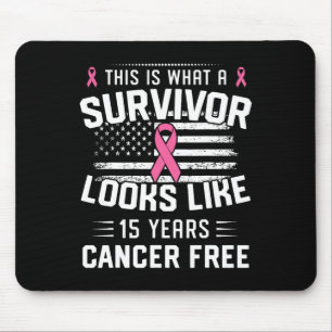 Tapis De Souris Cancer 15 Ans Survivant D'Être Cancer Du Sein Pour