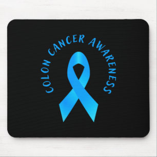 Tapis De Souris Cancer colorectal du côlon sensibilisation bleu ma