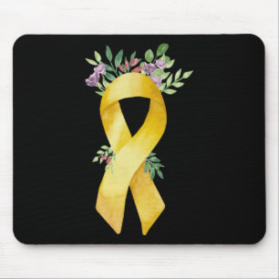 Tapis De Souris Cancer de l'enfance - Ruban d'or Aquarelle