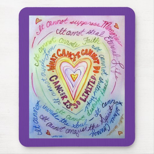 Tapis De Souris Cancer du coeur arc-en-ciel Mousepad (Devant)